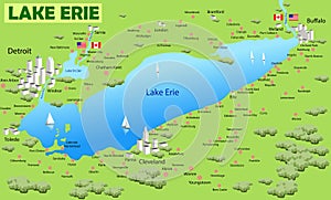 Lake Erie map photo